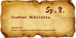 Szafner Nikoletta névjegykártya