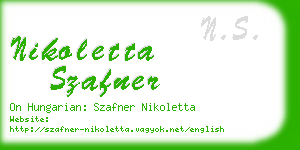 nikoletta szafner business card